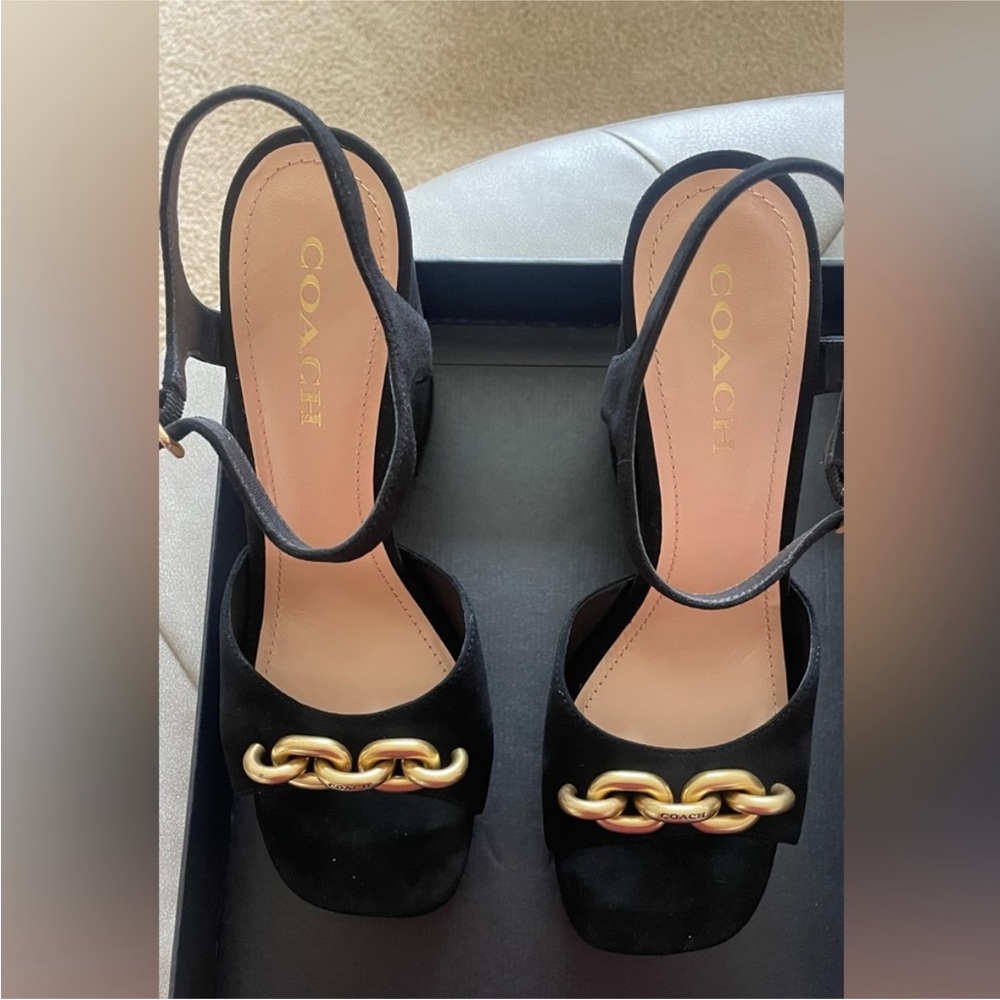 Coach Women's Nicolette Platform Suede Sandals